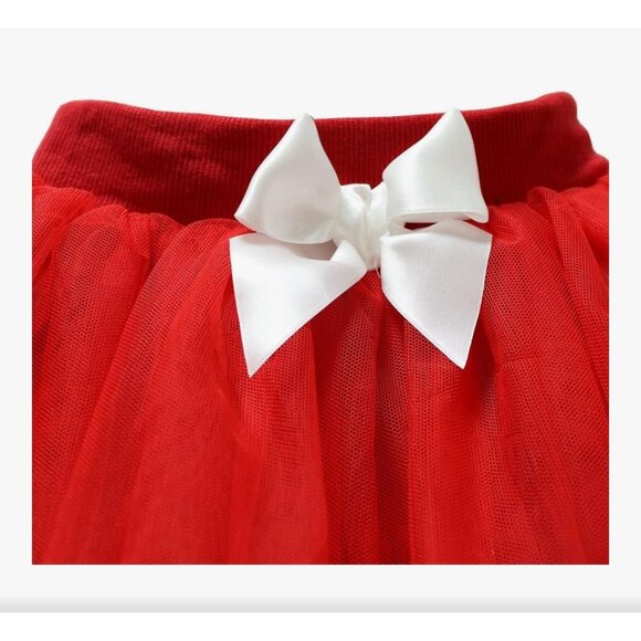 Tortoise & Rabbit® Girls Tulle Tutu Skirt Red and White Size 9-12 yrs Dance - Picture 3 of 3